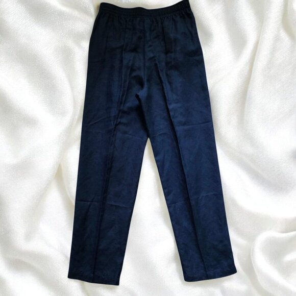 NWT VINTAGE ST. GERMAINE (LG) High Waist Linen Blend Blue Dress Slacks - Picture 3 of 6